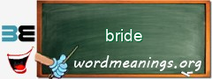 WordMeaning blackboard for bride